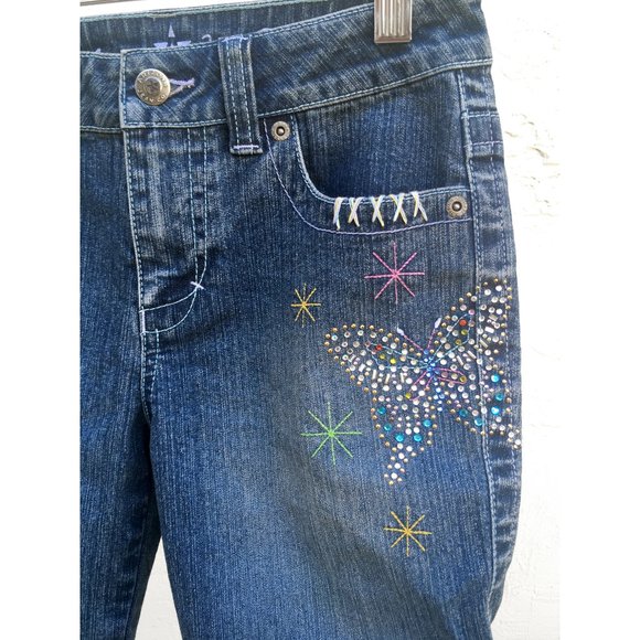 Denim Bermuda Shorts w Sparkly Butterfly (Girls 10) - Picture 1 of 5